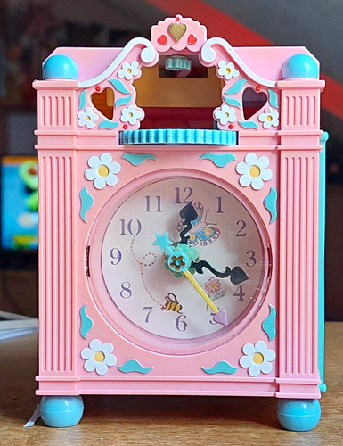 Rosa spieluhr uhr optik - rosa,