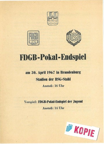 Fdgb pokalendspiel bsg motor - pokalendspiel,