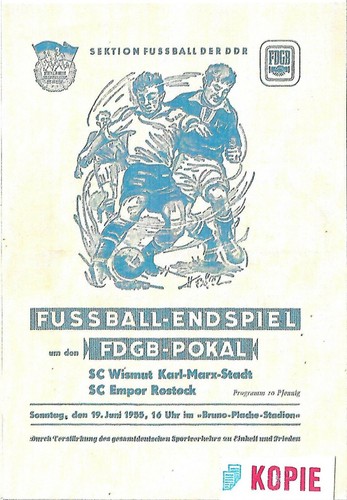 Fdgb pokalendspiel wismut karl - fdgb,