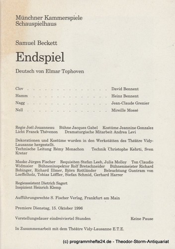 Programmheft endspiel von - endspiel,