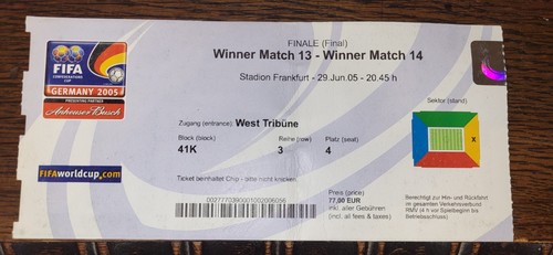 Confed cup 2005 endspielticket - confed,